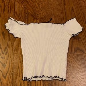 Zara Trafaluc Off the Shoulder Frilled Crop Top